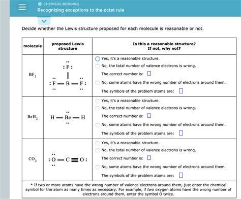 Solved CHEMICAL BONDING Recognizing exceptions to the octet | Chegg.com