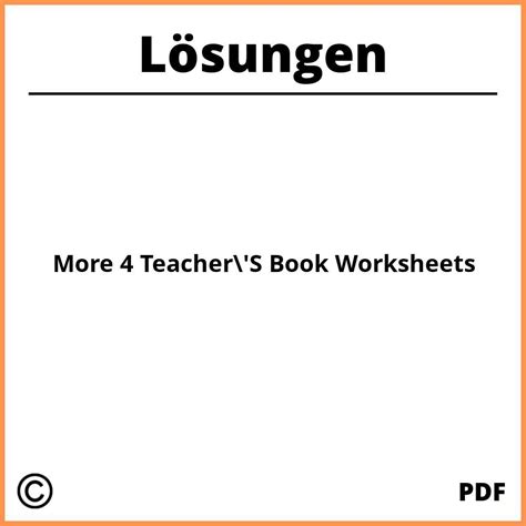 More 4 Teacher'S Book Worksheets Lösungen Pdf 2024