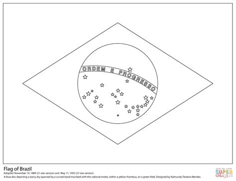 Flag of Brazil coloring page | Free Printable Coloring Pages