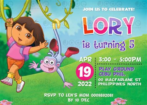 Dora the explorer Party Invitation