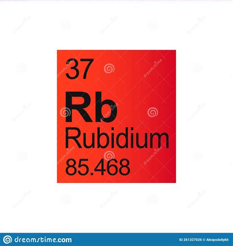 Rubidium Chemical Element Of Mendeleev Periodic Table On Red Background ...