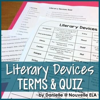 Literary Devices Terms & Quiz by Nouvelle ELA | Teachers Pay Teachers