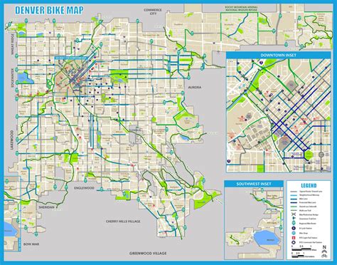 bike map of Denver | Denver, Bike trails, Denver city