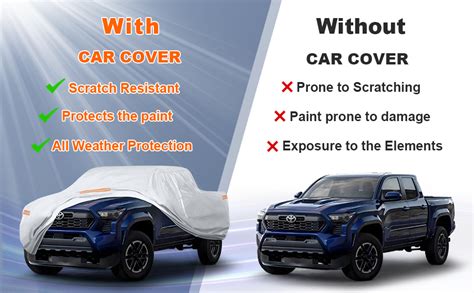 Amazon.com: GIANTPANDA Car Cover Custom Fit for Toyota Tacoma 2016-2023 ...