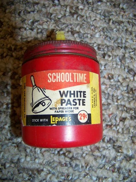 vintage LePage's White Paste Glue Schooltime Jar School Supplies | Retro school supplies ...