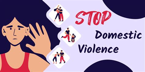 Stop domestic violence banner. Social issues, abuse and agression on women, harassment and ...