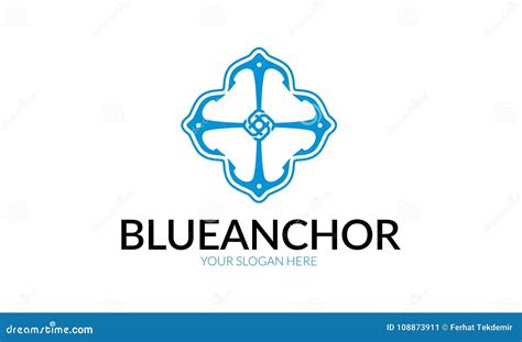 Blue Anchor Logo Template stock vector. Illustration of template - 108873911