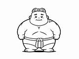 Exciting Sumo Wrestling Coloring  Page sketch template