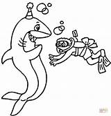Scuba Diver And A Happy Shark coloring Page  Free Printable Coloring Pages sketch template