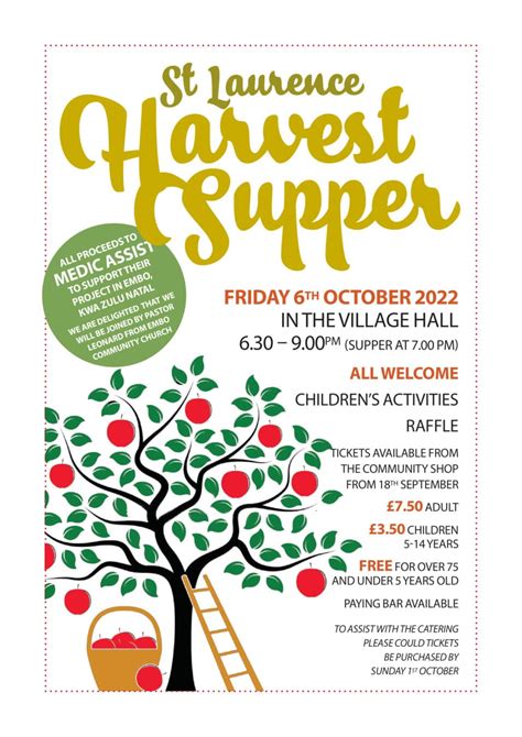 Harvest Supper – Friday, 6th October – Appleton With Eaton