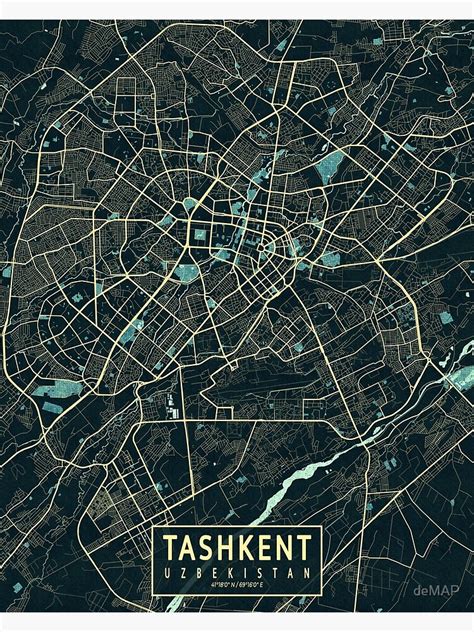 "Tashkent City Map of Uzbekistan - Summer" Poster for Sale by deMAP | Summer poster, City map ...