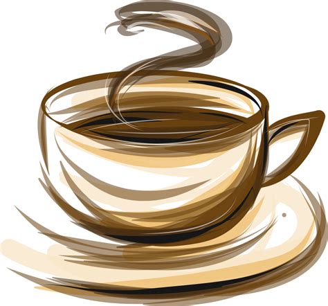 Coffee Tea Cafe Espresso - Vector coffee cup brown stripes png download ...