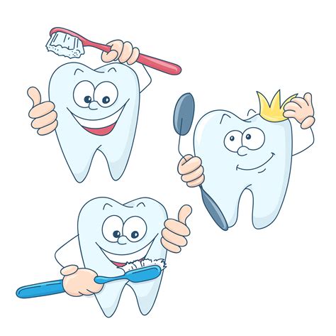 Art on the topic of children's dentistry. Cute cartoon healthy and beautiful teeth. 490244 ...