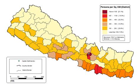 Population density in Nepal | Map, Nepal, World map