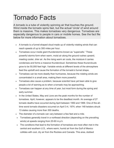 Tornado Facts