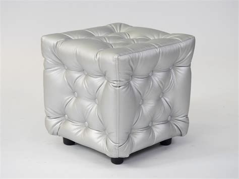 Chesterfield Silver Ottoman Hire | Rio Lounge