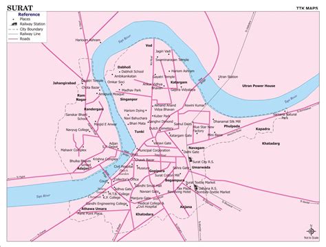 Surat City Map, City Map of Surat with important places @ NewKerala.Com ...