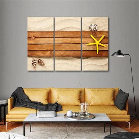 Beach Vibe Multi Panel Canvas Wall Art | Wall art living room, Wall ...