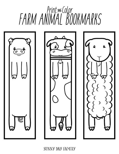 Free Printable Farm Animal Bookmarks for Kids to Color | Bookmarks kids, Coloring bookmarks ...