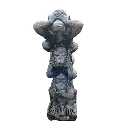 Three Wise Monkey's Garden Statue - Azure Decor