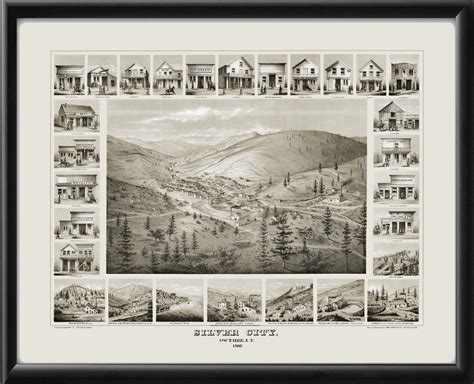 Silver City ID 1866 Restored Map | Vintage City Maps