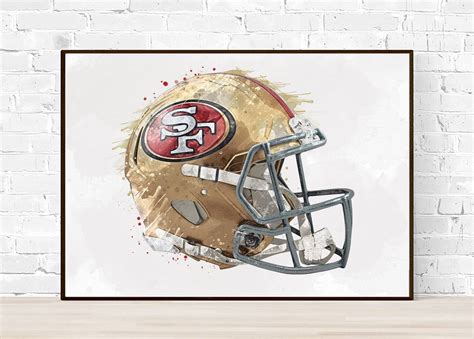 San Francisco 49Ers Helmet - Sports Room Decor - Football Helmet Art ...