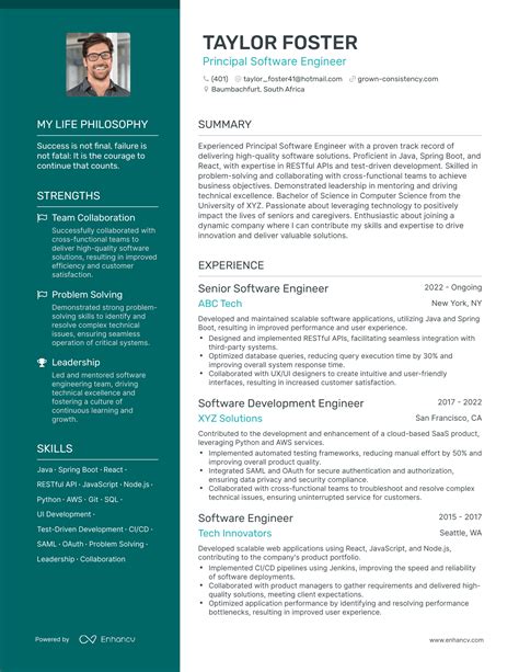 3 Principal Software Engineer Resume Examples & How-To Guide for 2024