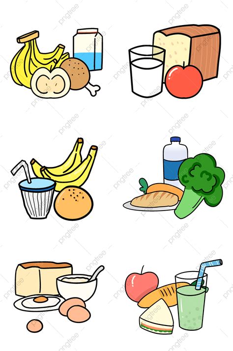 Nutritious Food PNG Transparent, Cartoon Hand Drawn Nutritious Food ...