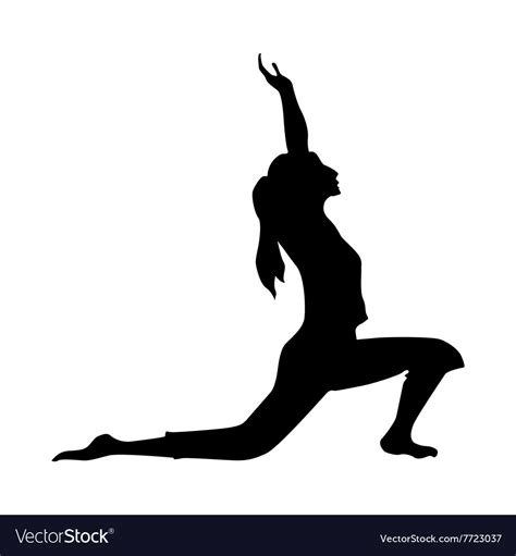 Yoga silhouette black Royalty Free Vector Image