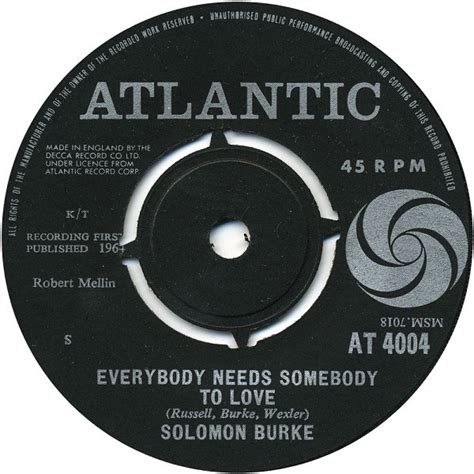 Solomon Burke - Everybody Needs Somebody To Love / Looking For My Baby (1964, Vinyl) | Discogs