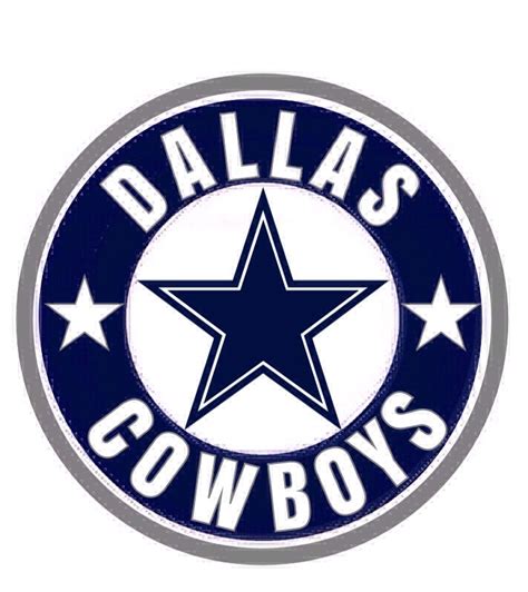 the dallas cowboys logo is shown in blue and white