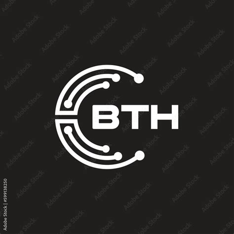 BTh letter technology logo design on black background. BTh creative initials letter IT logo ...