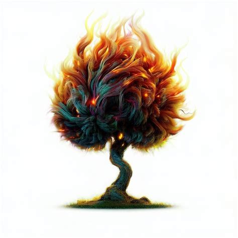 Premium AI Image | A drawing of a tree with the word fire on it