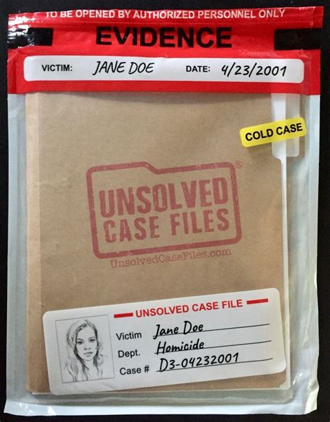 Unsolved Case Files: Jane Doe Homicide - Case # D3-04232001 Murder Mystery Game | #4551100261