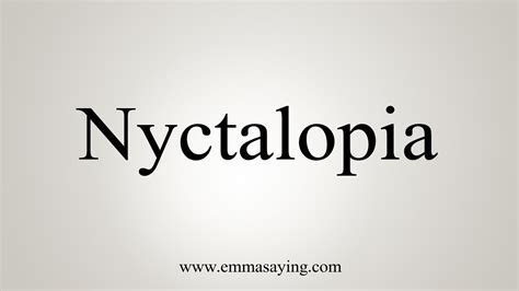 How To Say Nyctalopia - YouTube