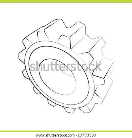 Gear Outline Stock Vector Illustration 19793359 : Shutterstock