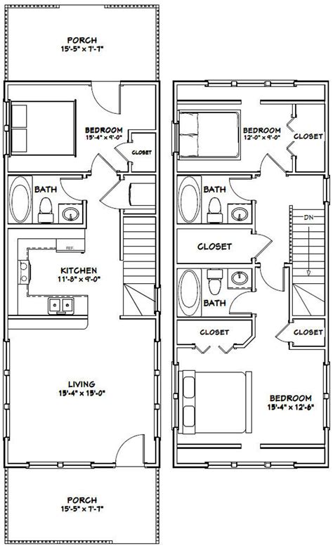 16x40 House 1,193 Sq Ft PDF Floor Plan Instant Download Model 1C - Etsy Canada | Tiny house ...