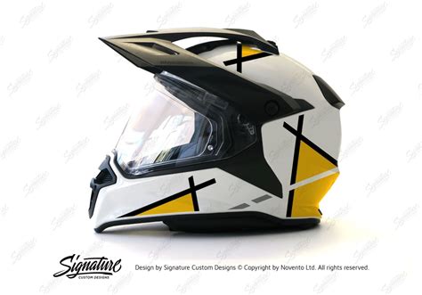 BMW GS Enduro Helmet (White) Vector Series Yellow & Black Stickers Kit ...