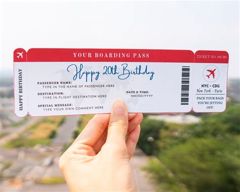 Printable Birthday Ticket Template: Boarding Ticket Template - Etsy