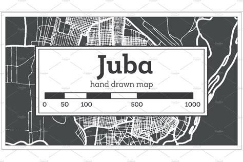 Juba South Sudan City Map in Retro | Transportation Illustrations ~ Creative Market