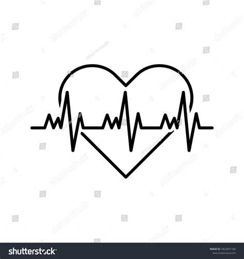 Ecg Heartbeat Line Electrocardiogram Vector Illustration Stock Vector ...