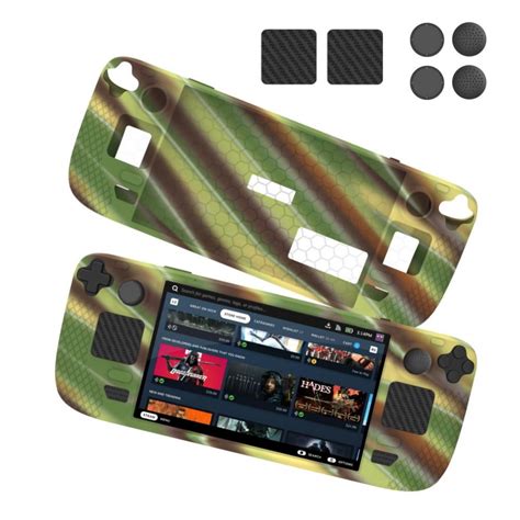 Silicone Protective Case for Steam Deck, Soft Protector Cover with 4 Thumb Grips and Touchpad ...