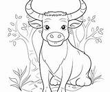 Ox Coloring Pages – Corner sketch template
