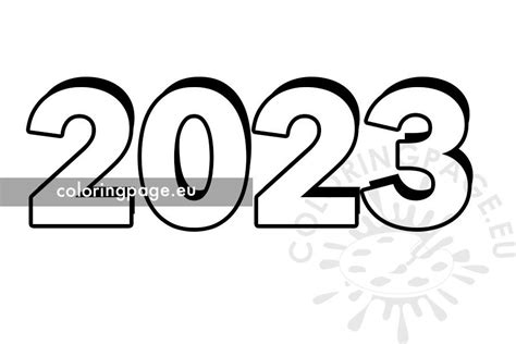 Number 2023 template | Coloring Page