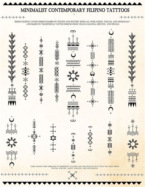 Minimalistic Contemporary Filipino Tattoo Motifs & Reference - Etsy | Filipino tattoos ...