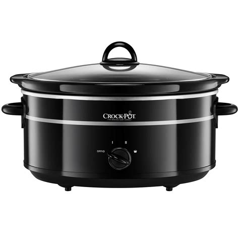 Crock-Pot Slow Cooker | Removable Easy-Clean Ceramic Bowl | 6.5 L (8+ People) | Black | 300 W ...
