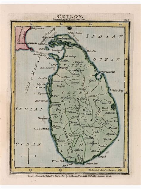 "Vintage Map of Sri Lanka (1801)" Poster by BravuraMedia | Redbubble