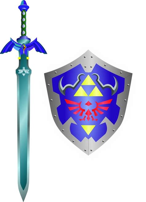 I made a Master Sword and Hylian Shield illustration today. : zelda