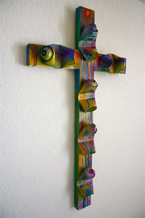 JESUS CHRIST Cross Sculpture Abstract Spray Paint Cans Dada Street Fine Pop Art - Etsy