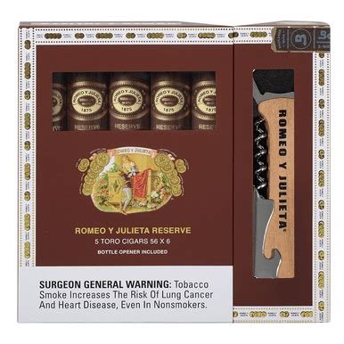 Romeo Y Julieta Cigars Reserve Toro Sampler with Wine Opener